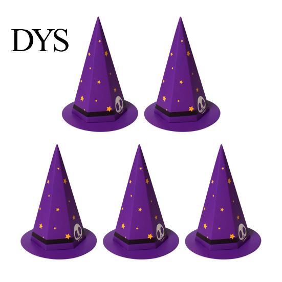 Foldable Party Gift Boxes Halloween Candy Box for Kids, Witch Hat Shaped Cardboard Container, Chocolate Packaging Parties Treat or Trick Cookie Snack