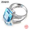 925 Sterling Silber Charm Saphir Ring für Damen Luxus Hochzeits Schmuck Party Geschenk
