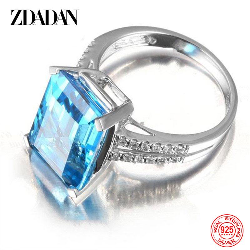 925 Sterling Silber Charm Saphir Ring für Damen Luxus Hochzeits Schmuck Party Geschenk