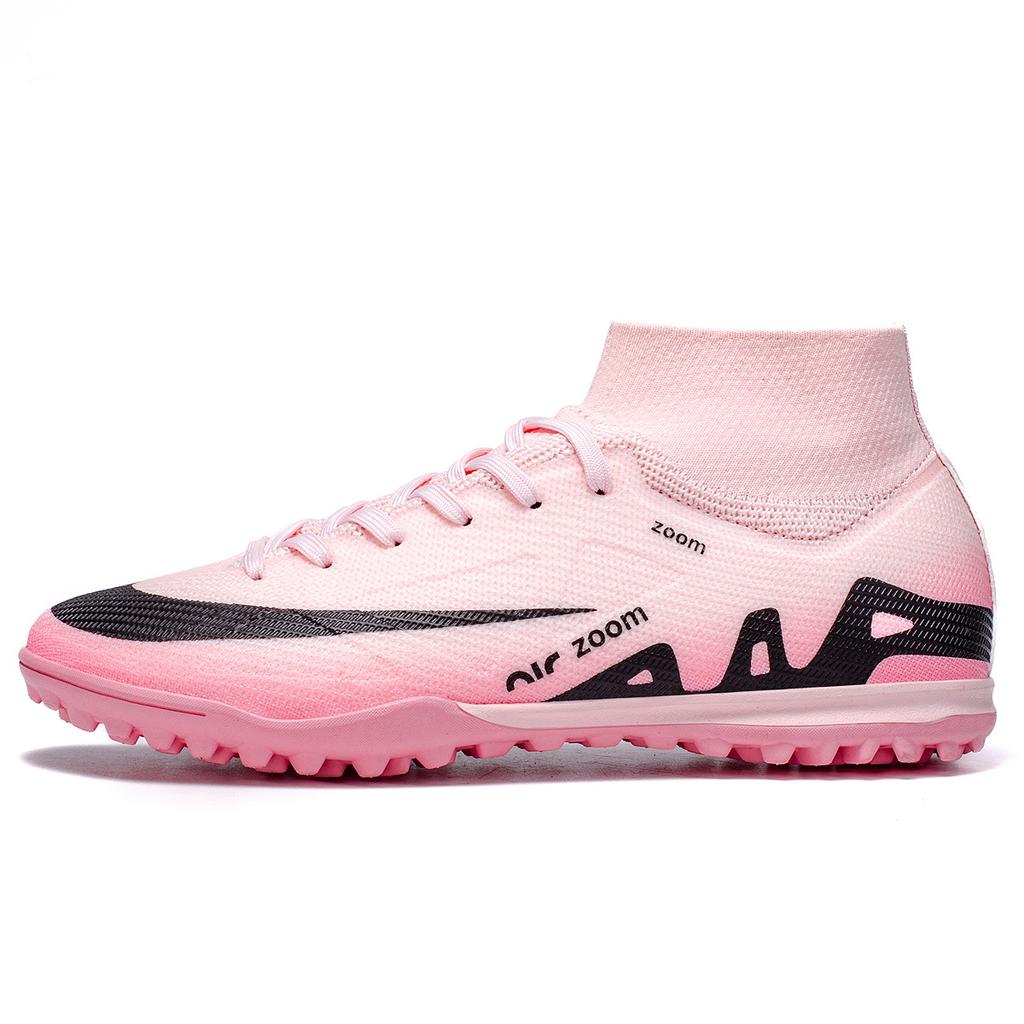 High-top men's and women's football shoes Adult adolescent students Artificial grass broken nails spikes Sports training shoes