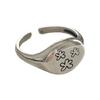 Elegant Flower Shape Geometric Opening Finger Jewelry Delicate Finger Rings Alloy Texture Suitable for Various Occasion