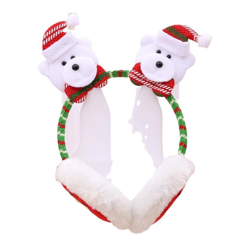Christmas Headband Headphones Adults and Children Dress Up Christmas Red Large Antler Head Buckle Hair Clip Gift Earmuffs