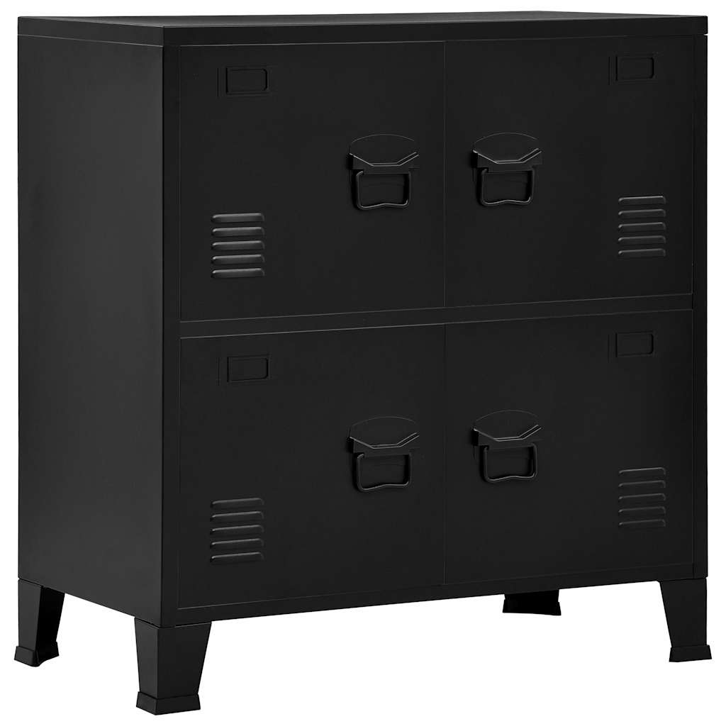 vidaXL Lagerschrank Industrial Schwarz 75x40x80 Cm Stahl