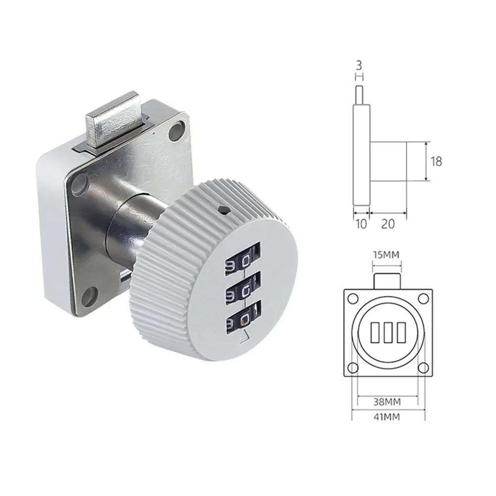 Schubladencodelock 3-stellige Kombination Passwort Schlüsselloses Schubladen-Nockenschloss Schrank Briefkasten Kleiderschrank Möbel Türbeschläge