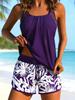 European and American large size split swimsuit tankini slightly fat meat cover beach vacation hot spring two-piece set