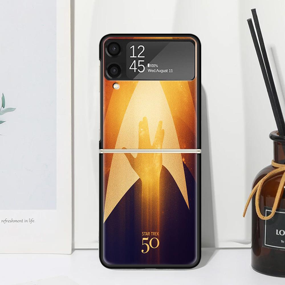 Star Movie T-Trek Pouzdro na telefon pro Samsung Galaxy Z Flip 7 6 5 4 3 5G Flip3 Flip4 Flip5 ZFlip6 ZFlip7 Černé Fundas Galaxy Z