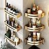 Zhaiwanjia No-Drill 3-Tier Metal Corner Bathroom Storage Shelf