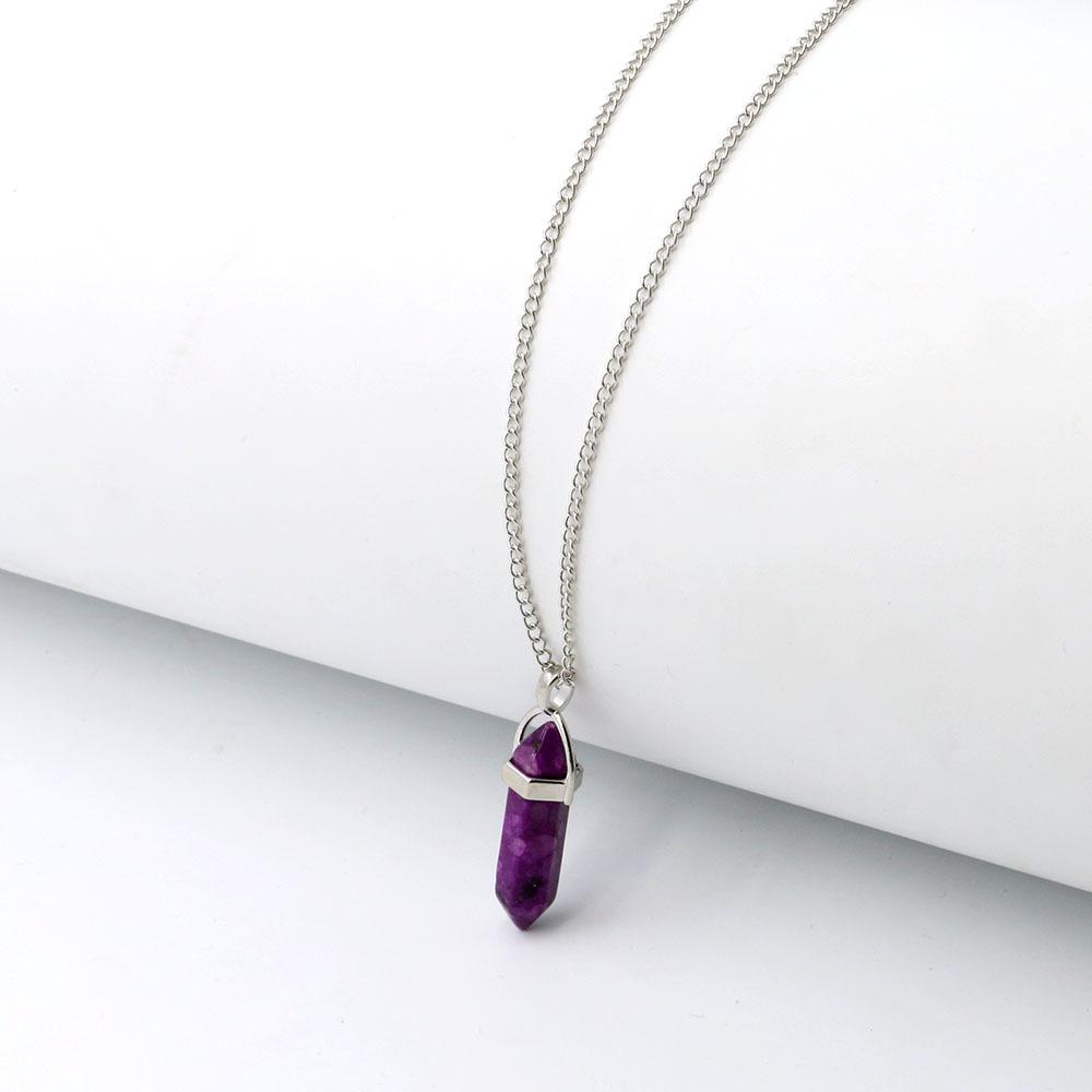 Hexagonal Pyramid Pendant Clavicle Chain Necklace