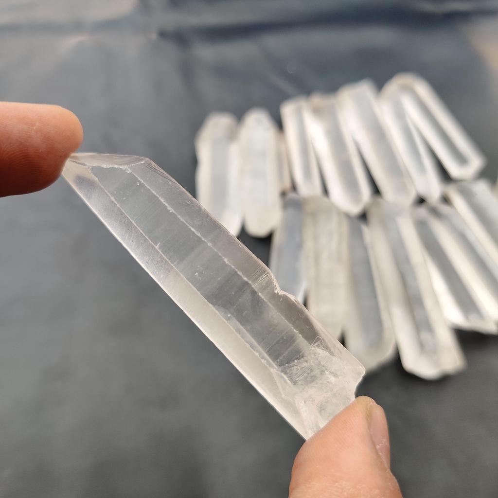 Natural Crystal Quartz Pencil Shape Loose Gemstone Rough Lot, Crystal Quartz Loose Gemstone Raw Lot.
