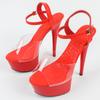 Women's Shoes Spring Clear Heels Sexy Sandals Slipper Girls Shoe for Party Club 14cm Heel 4cm Platform LFD-B3526