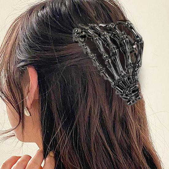Halloween Haarklaue Fledermaus Totenkopf Hand Spinne Design Haarspange Metall Sicherer Halt Hinterkopf Haarklaue Party Abschlussball Accessoires