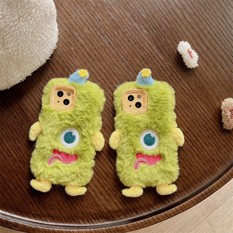 Husă pentru telefon mobil din pluș Apple „15” cu desene animate pentru Huawei Mate60 - Păpușă monstru cu un singur ochi cu personalitate creativă - Drăguță și amuzantă