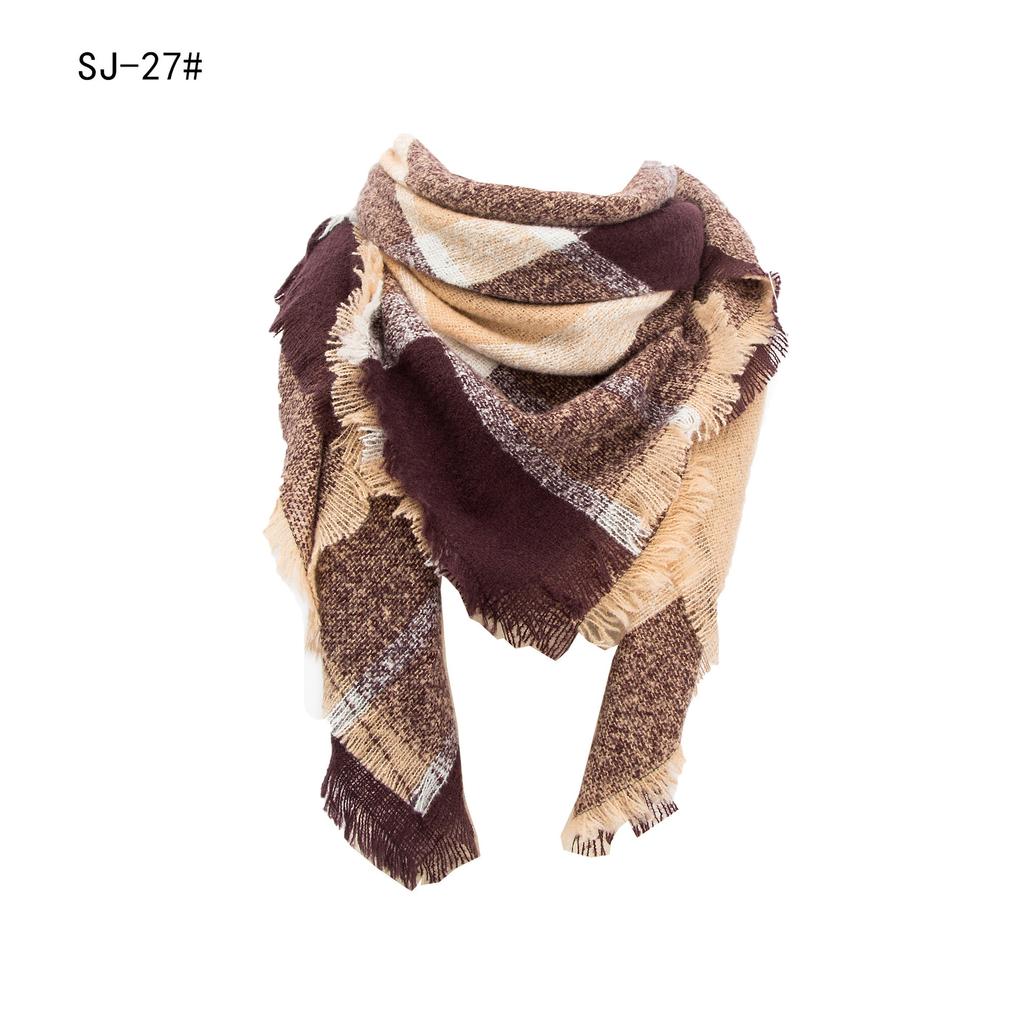Designe Brand Knitted Spring Winter Women Scarf Plaid Warm Cashmere Scarves Shawls Luxury Neck Bandana Female Pashmina Wrap