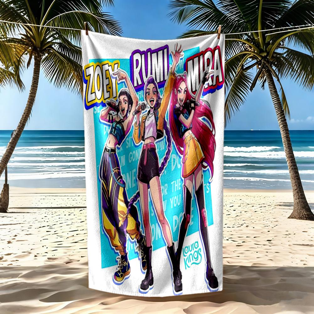 Huntrix6 Beach Towel High Absorbency & Quick-Dry Comfortable Lightweight Perfect for Traveling Yoga Camping and Swimming