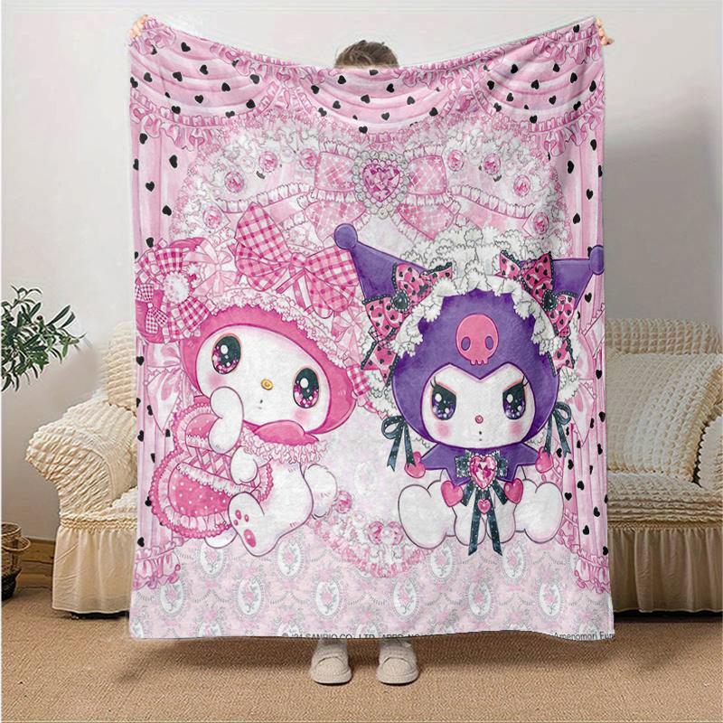 

1pc Sanrio Characters Kuromi & Friends Blanket, Soft Throw for Home Decor, Gift Idea for Family and Friend, Seasonal Use, Cozy Bedding Cover, Perfect 130x150cm
