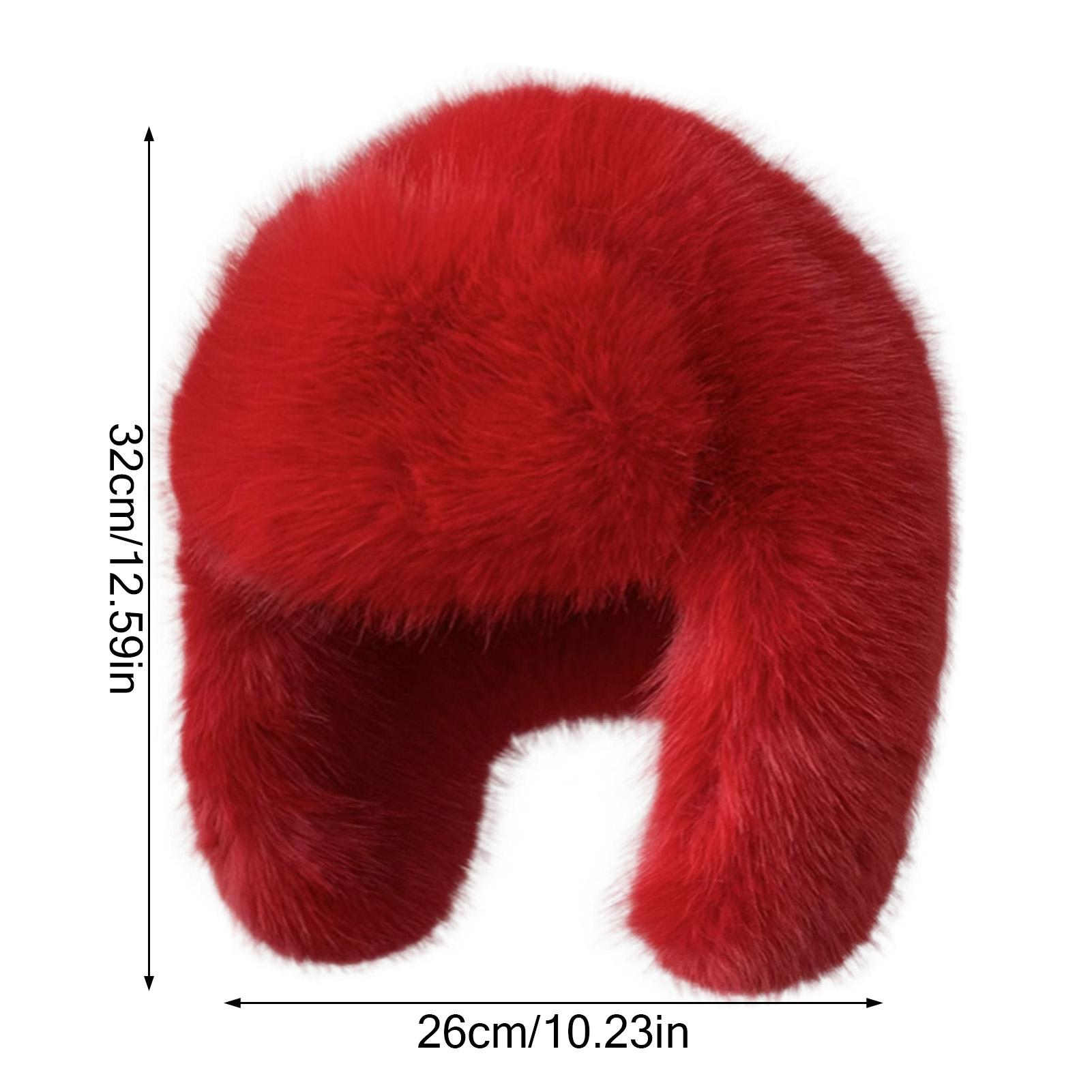 

Зимние винтажные плюшевые шапки, защита ушей, плюшевые зимние шапки, теплые плюшевые шапки для холодной погоды, головной убор для улицы красный