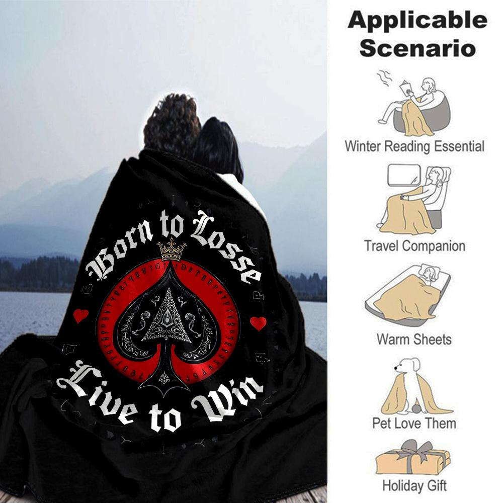 1pc Born To Lose Live To Win Soft Flannel All Season Throw for Home, Office, Outdoor UseDurable Comfort Soft Warm Throw for Home
