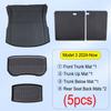 All Weather Cargo Liners for 2025 2026 Tesla Model Y Juniper Model 3 Trunk Mat Front and Rear Frunk Trunk Tray Mats Accessories