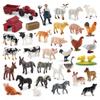 34-delt Mini Gård Fjærkre Dyresett, Statisk Ornament av Kylling, And, Gås, Gris, Hund, Katt, Sau, Hest og Esel Modell