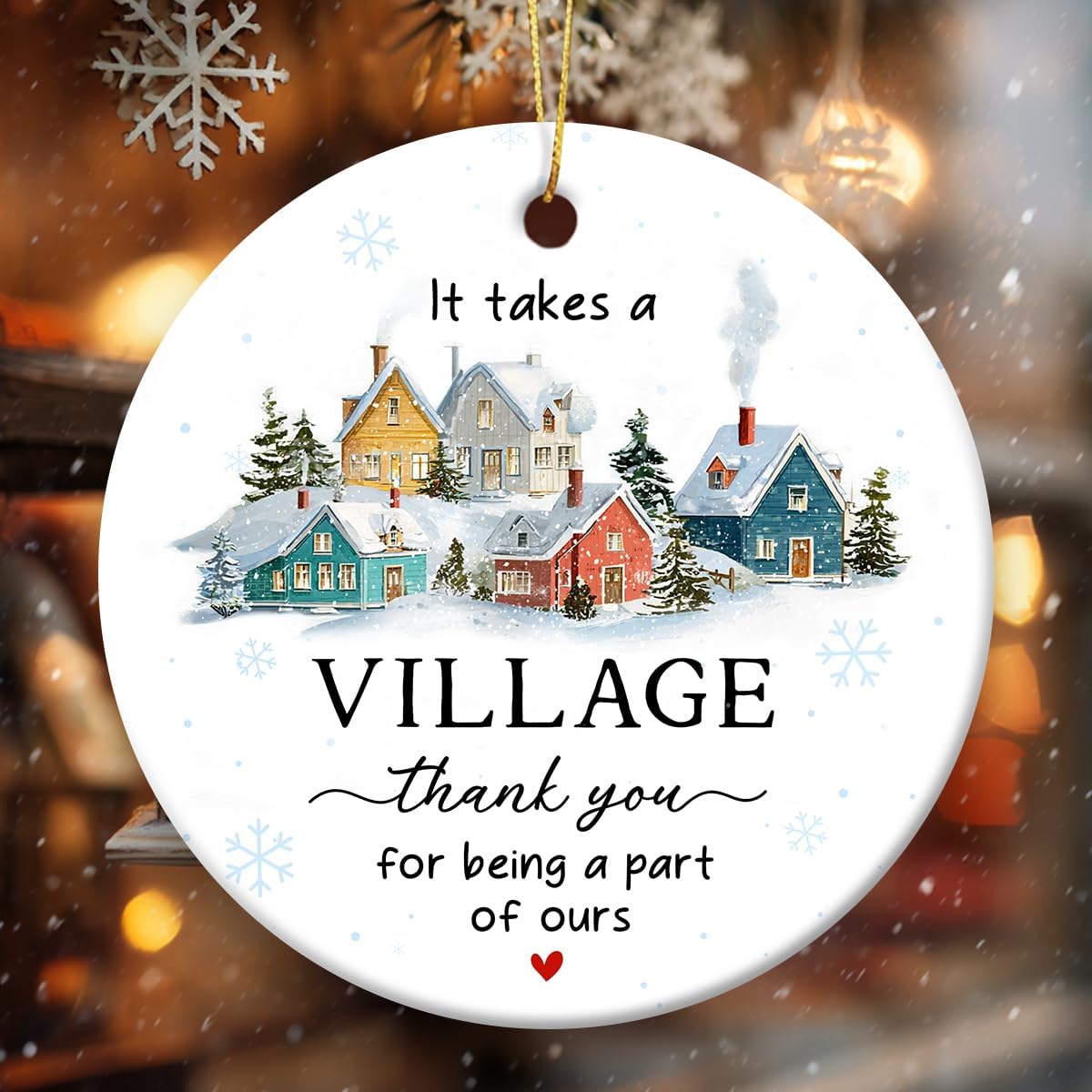 Thank You Gifts for Women 2025 - It Takes A Village Ornament 2025, Appreciation Gifts for Coworkers, Man, Friends, Bestie, Sister, Neighbor, Happy