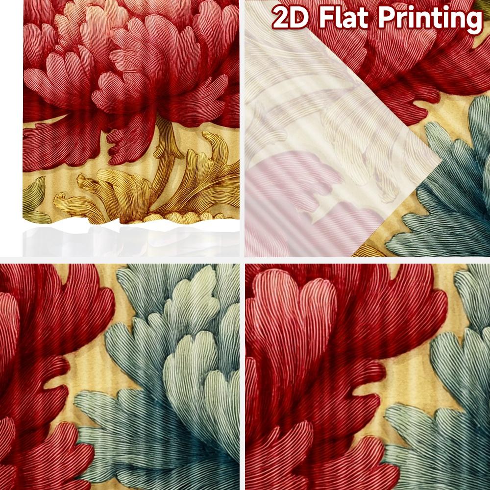 Set Of 2 Flat Printing Curtains Without Rod Floral Elegance Design Holiday April Fools Is Day Printed Durable Curtain Made Polyester