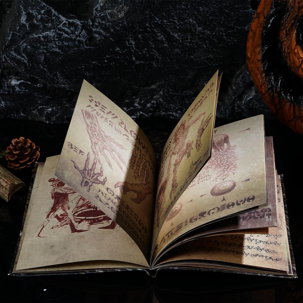 Necronomicon Dark Magic Book Prop Demon Evil Undead Altar Ritual Summon Book Home Halloween Magic Book Demonic Evil Horror Model