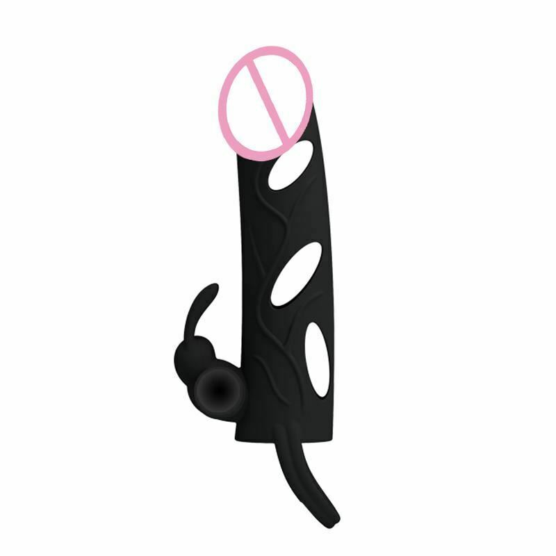 Black Sleeve With Ring Rabbit Clitoral Pretty Love Rings