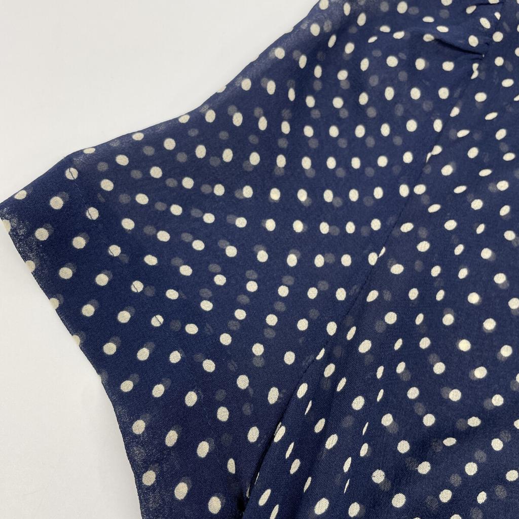 POLO RALPH LAUREN 211591110001 Navy Dot Silk 100% Short Sleeve Dress dress 2 NavyUsed