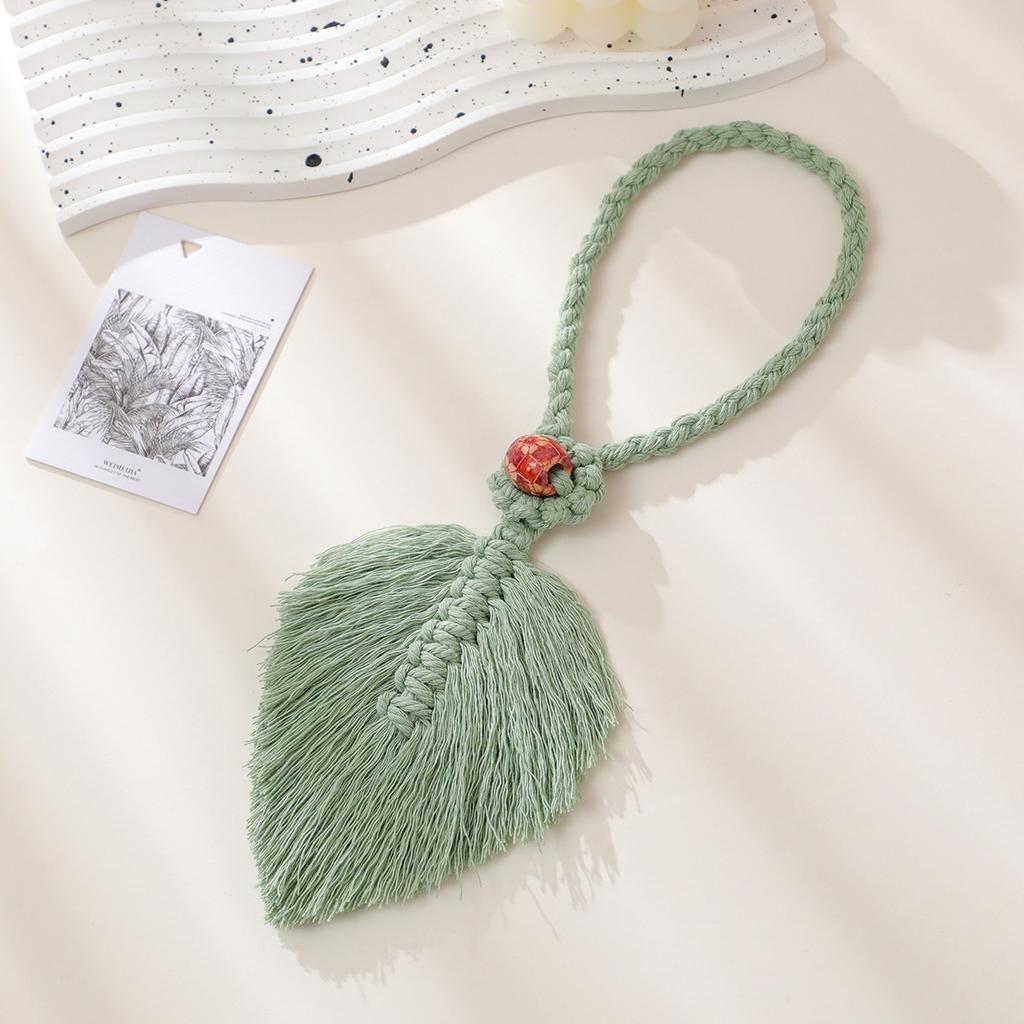 Cotton and linen handmade curtain straps hand woven leaf curtain straps accessories Bohemian style tassels window shade buckles