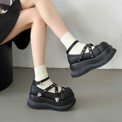 2025 Y2K Girls Mary Janes Pumps Buckle Thick Weges Round Toe Platform Shoes Cute Sweet  Lolita  Classic Brand Pumps