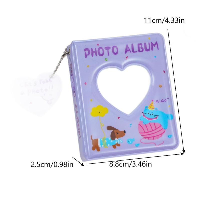 Kpop Idol Collection Storage, 3-Inch Mini Photocard Holder with 36 Pockets, Cute Puppy Love Album