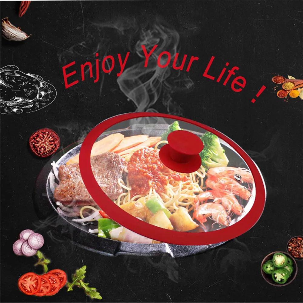 Food Silicone Pot Handle Lid Stove Protector Cover Tempered Glass Pan Non-stick Cookware Caps Kitchen Kitchenware Accessories