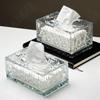 European Acrylic Tissue Box Hollow Out Decor Western Restaurant Desktop Napkin Organizer Modern Home Living Room Paper Boxes