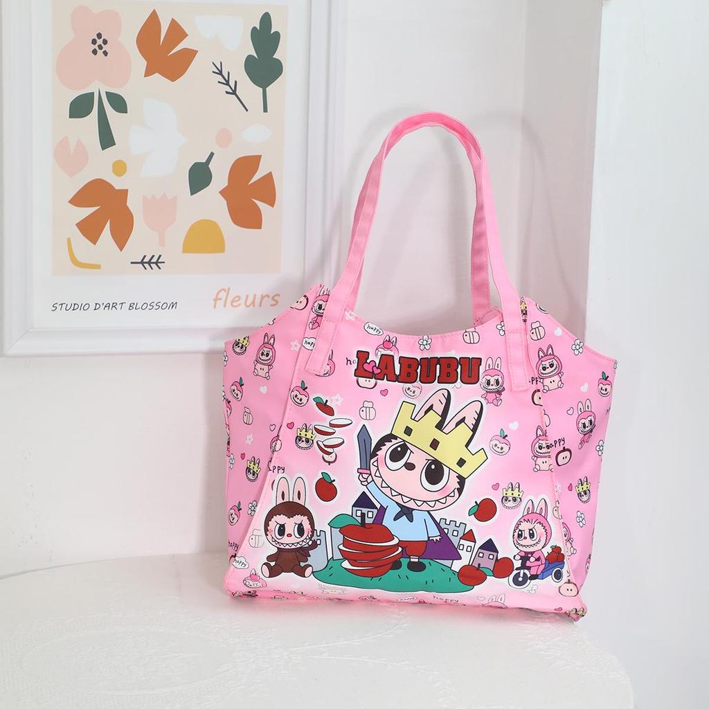 Labubu Cartoon Pop Mart Large Capacity Mummy Shoulder Bag - Portable, Casual Storage for Outings