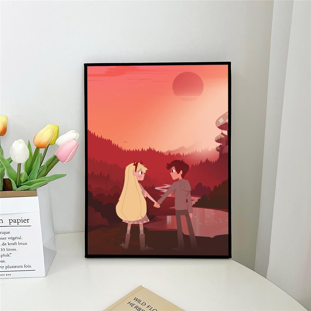 1pc Stars Vs The Forces Evils Self-adhesive Art Poster Waterproof Paper Sticker Coffee House Bar Room Wall Decor