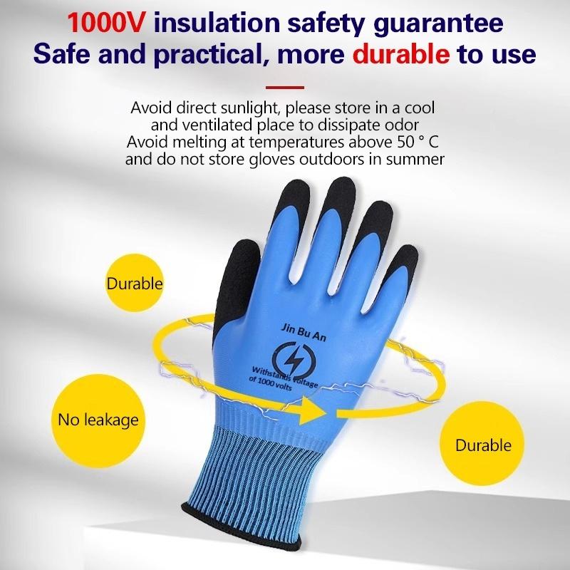 Blue 1000V Electrical Insulation Gloves Shockproof Hand Protection for Electricians Power Equipment Maintenance