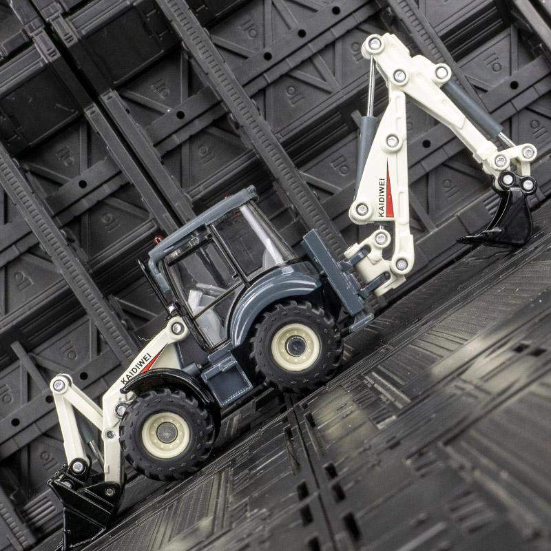 1/50 Simulation Scale Alloy Engineering Vehicle Model Two-way Forklift Excavator Simulation Rich In Details, Finely Crafted