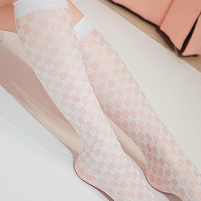 RNOT Checkerboard Pattern See-through Socks (5color)