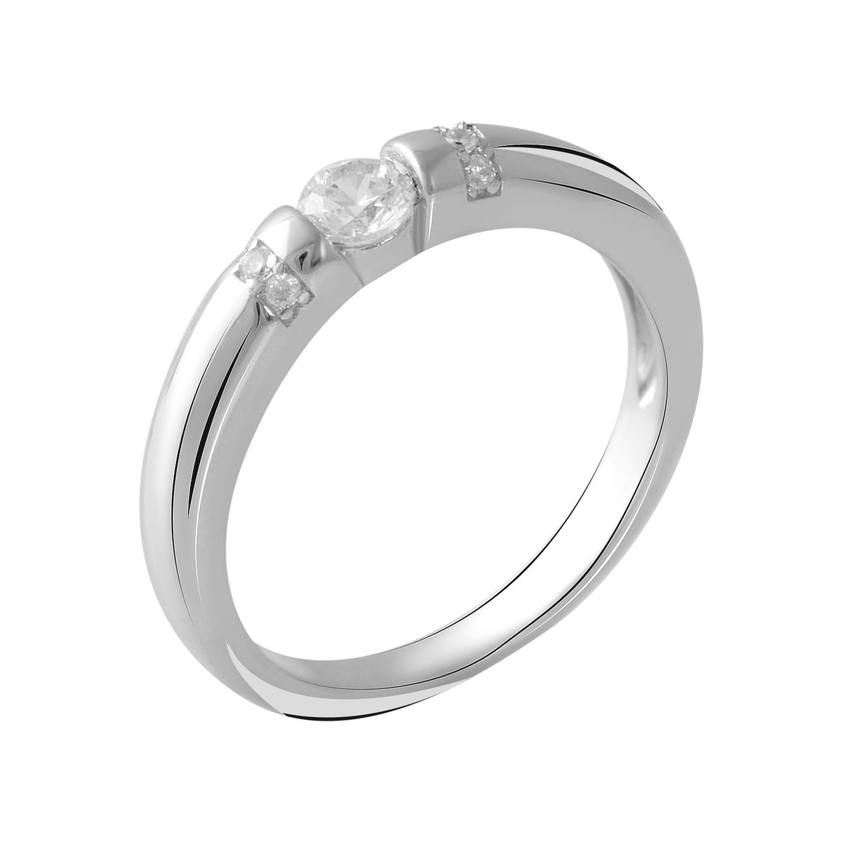 

Срібна каблучка з фіанітами, вага виробу 2,53 гр (2049555) 18 білий