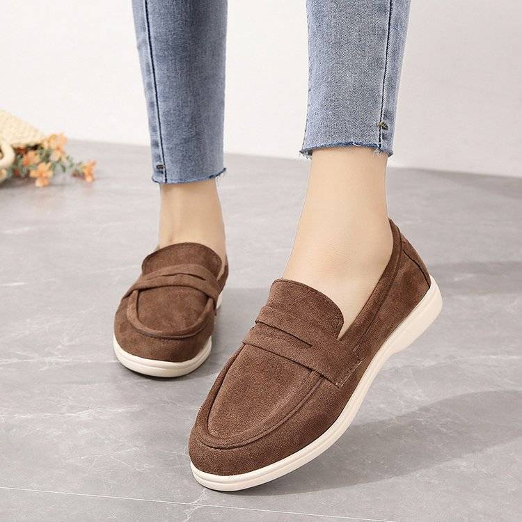 Loafers women's spring and autumn 2025 new British style lazy one-pedal single shoes retro flat beanie shoes