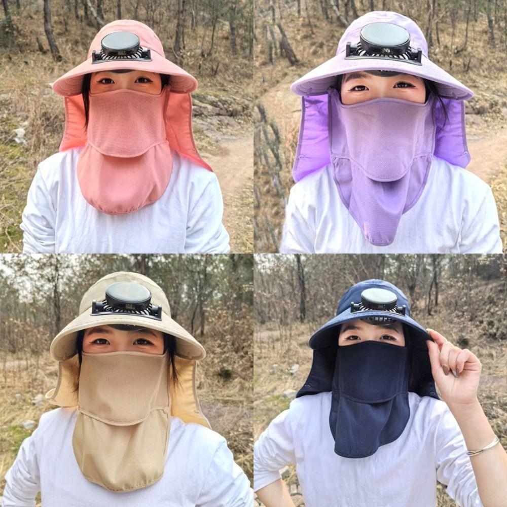 Rechargeable Fan Sun Hat Cotton Polyester Sunshade Hat New Visor Hat  Summer