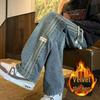 Men's Korean Style Winter Velvet-Lined Denim Jacket - Trendy, Warm, Casual Wear for Students