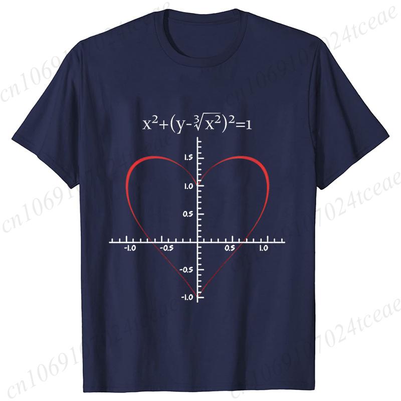 Men's T-Shirt Heart Equation Romantic Math Nerd Geek Love Gift Printed T-Shirt Summer Casual Tee T-Shirt for Men 2025 New Tops