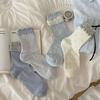 Ladies Spring and Summer Small Fresh Double Auricular Brim Cotton Anti Pilling Boneless Stockings