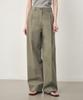 OSTKAKA One-Pleat Wide Chino Pants Khaki