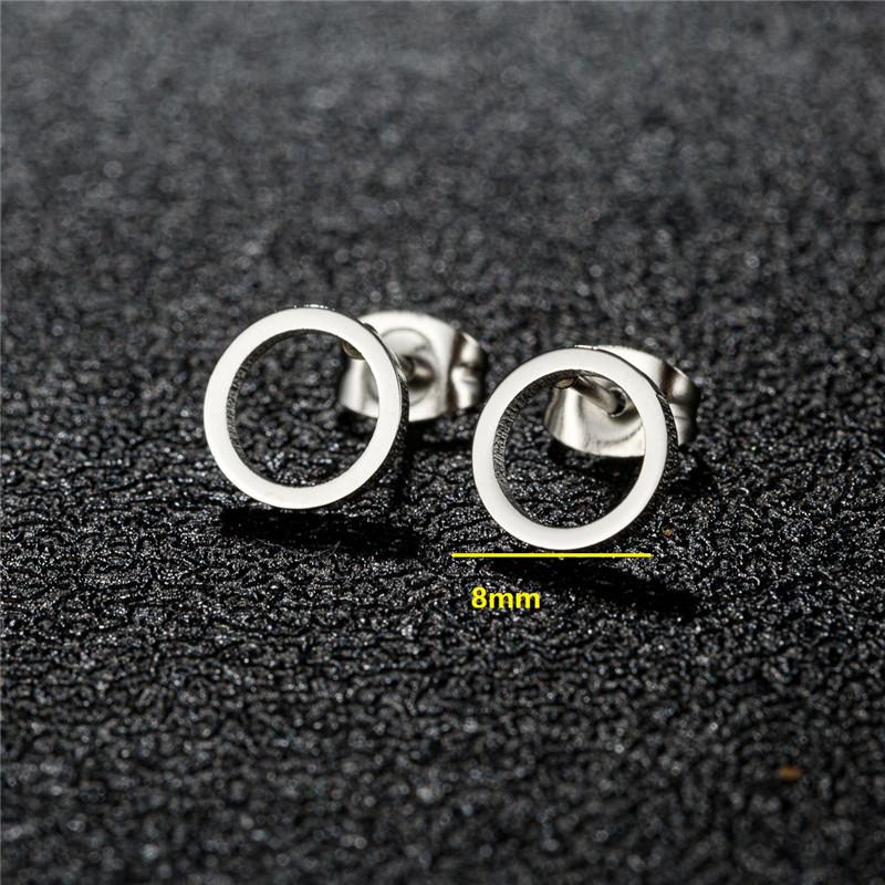 Golden Minimalist Stainless Steel Stud Earrings for Women Circle Hexagon Cross Square Cup Earings Piercing Jewelry Gifts