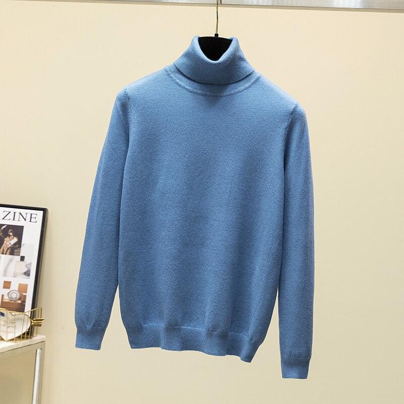 Rollkragen Pullover Wolle Frauen Pullover Herbst Winter 2023 Unten Gestrickte Pullover Jumper Langarm Lässige Strickwaren Tops 28712
