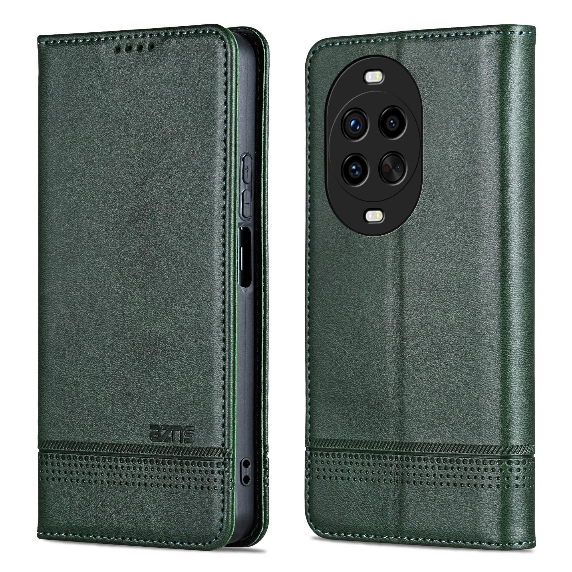 

AZNS For Huawei nova 14 Pro 5G Case Cowhide Texture PU Leather Wallet Phone Cover Green