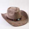 Popular European and American Classic Suede Western Cowboy Hats, Men's and Women's Retro Fashion Cowboy Hats