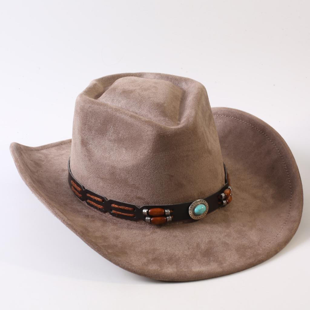 Popular European and American Classic Suede Western Cowboy Hats, Men's and Women's Retro Fashion Cowboy Hats